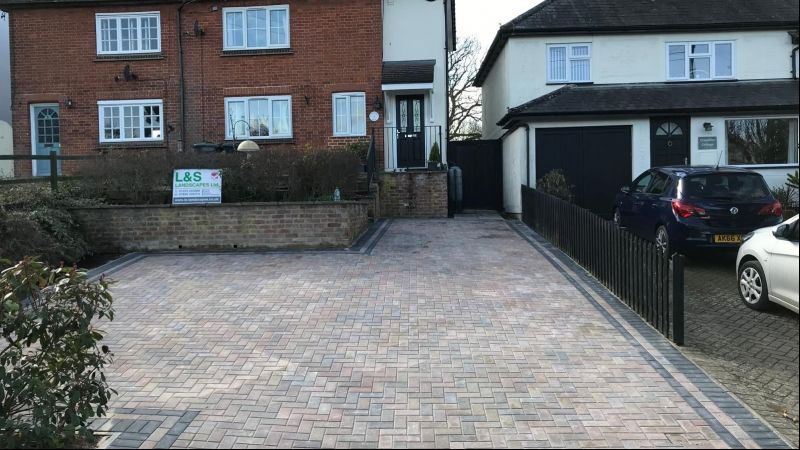 block path paved driveway