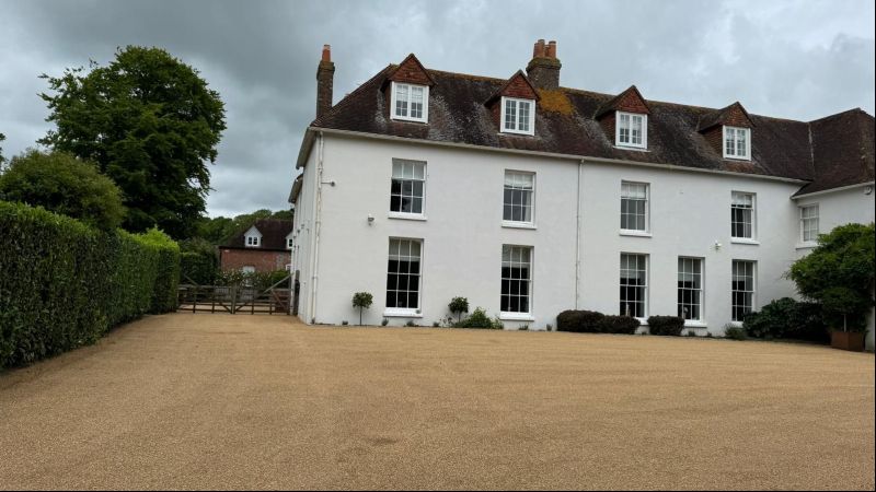 Golden gravel driveway