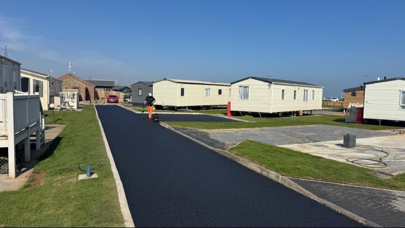 Tarmac Roadway On Caravan Park